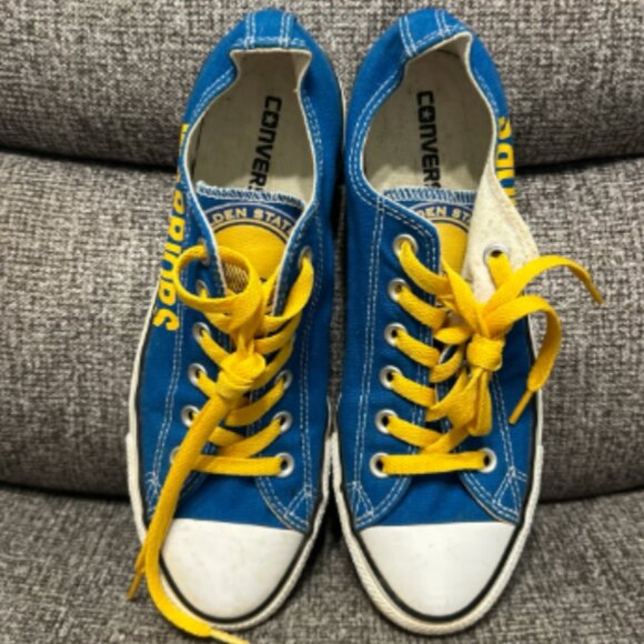 Converse Blue Chuck Taylor Golden State Warriors Sneakers Size Men 7 Women 9 - Picture 1 of 5